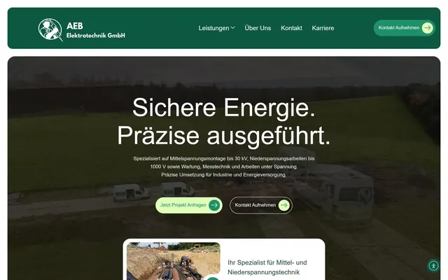 Website für AEB Elektrotechnik aus Brakel, umgesetzt von ZIGLA